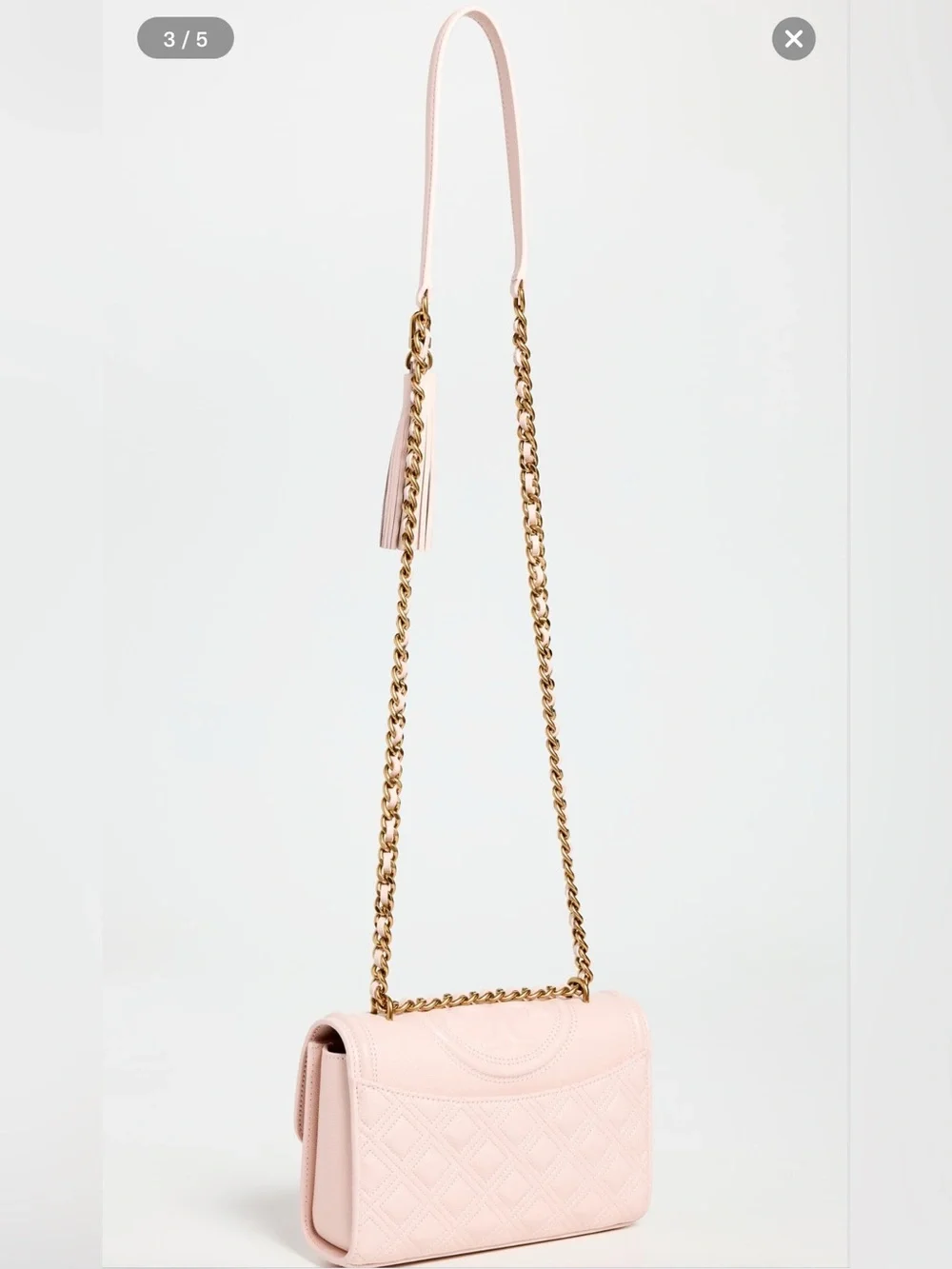 TORY BURCH Blush Fleming Soft Grain Small Convertible Shoulder Bag